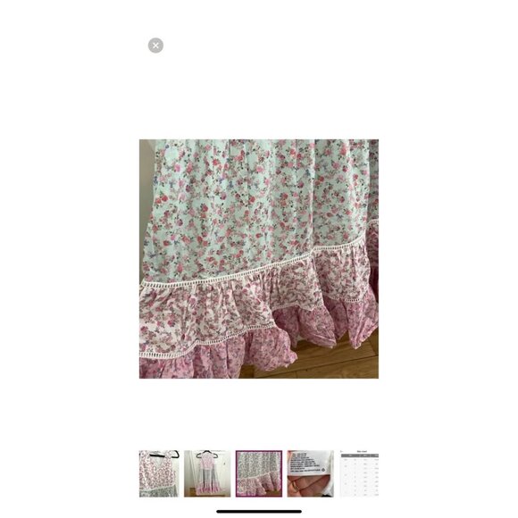 LoveShackFancy x Target Lace Pink Blue Floral Sleeveless Ruffle Dress Xsmall - Picture 4 of 6